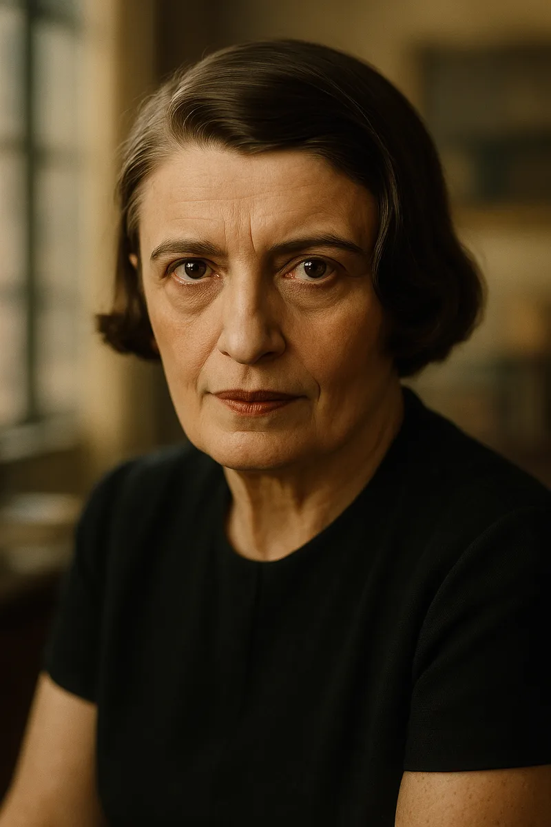 Portrait of Ayn Rand, famous for their inspirational quotes and wisdom