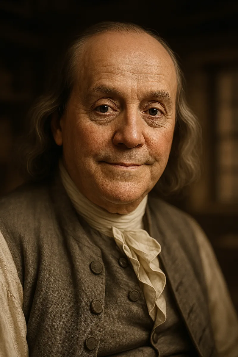 Portrait of Benjamin Franklin, famous for their inspirational quotes and wisdom