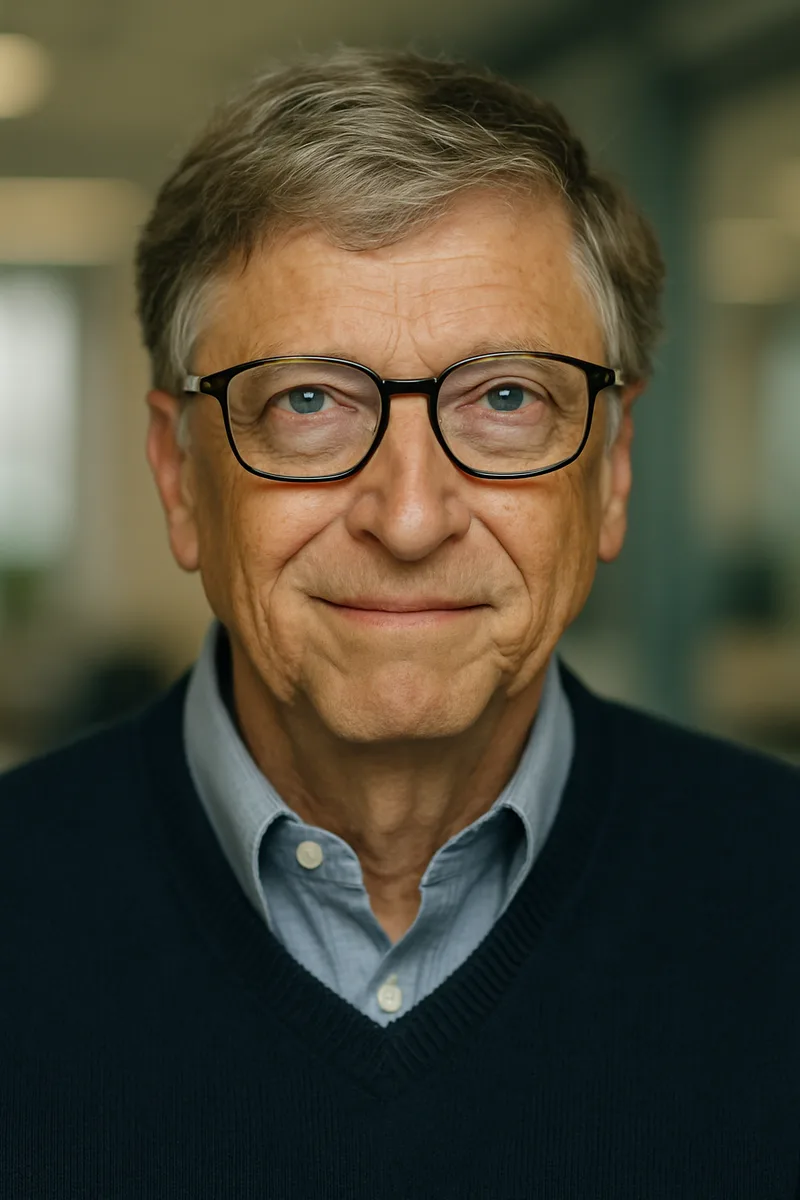 Portrait of Bill Gates, famous for their inspirational quotes and wisdom