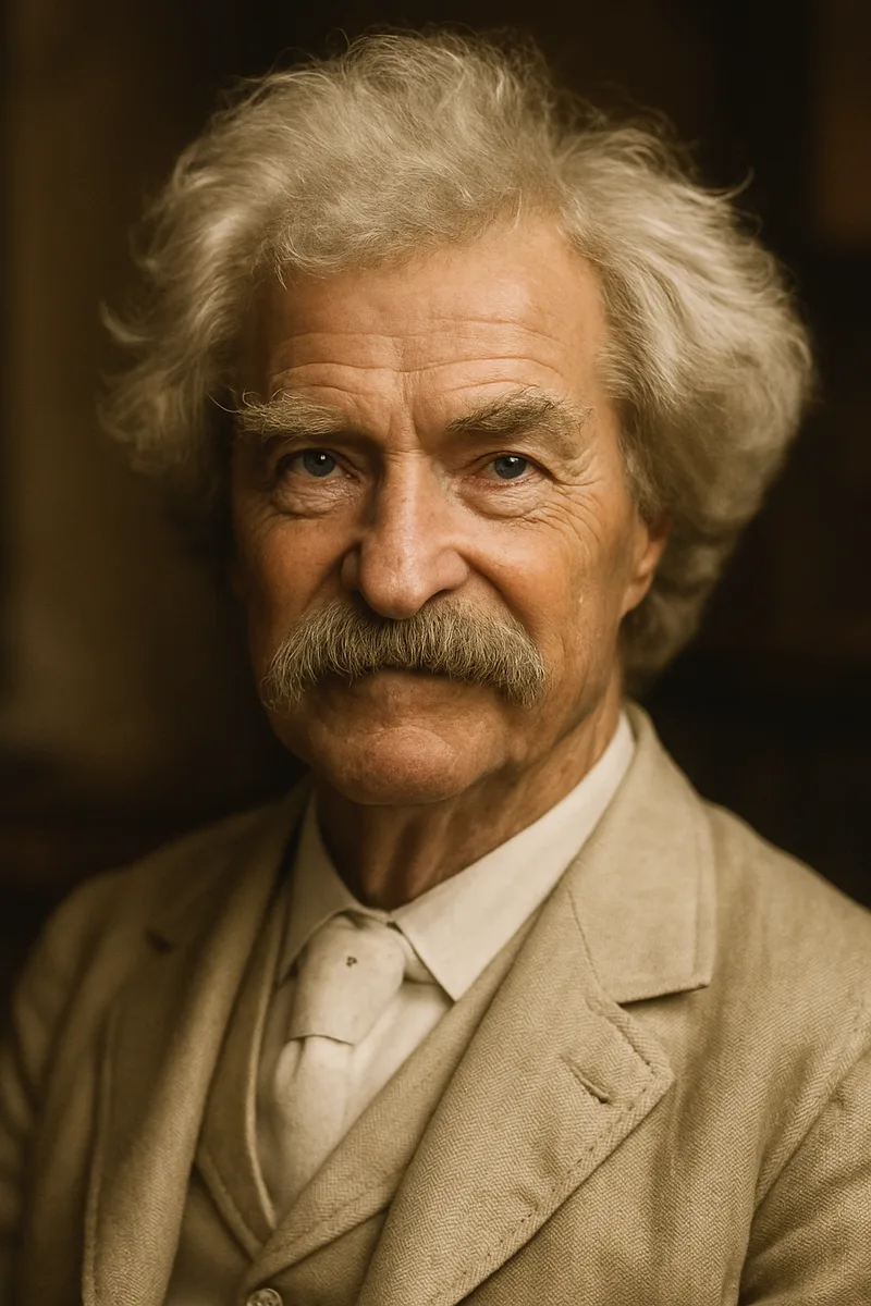 Portrait of Mark Twain, famous for their inspirational quotes and wisdom