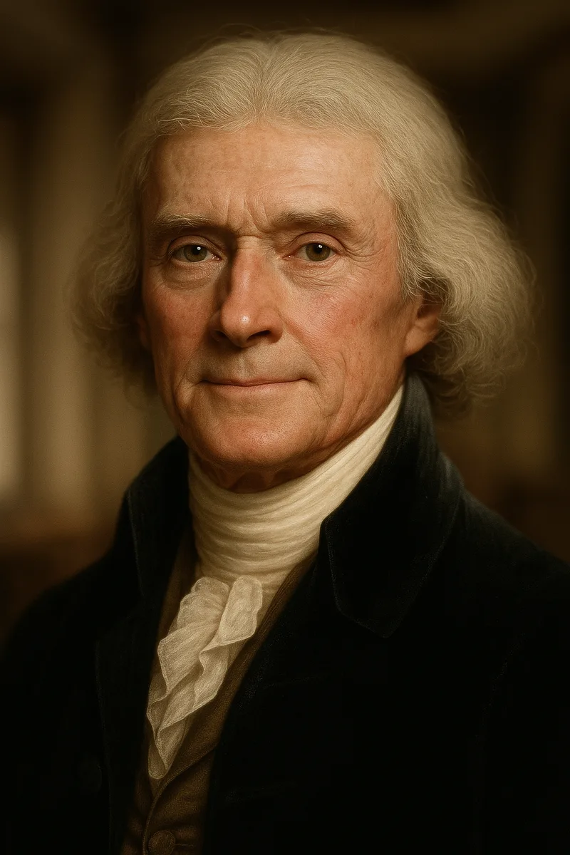 Portrait of Thomas Jefferson, famous for their inspirational quotes and wisdom