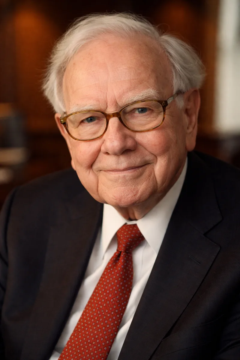 Portrait of Warren Buffett, famous for their inspirational quotes and wisdom