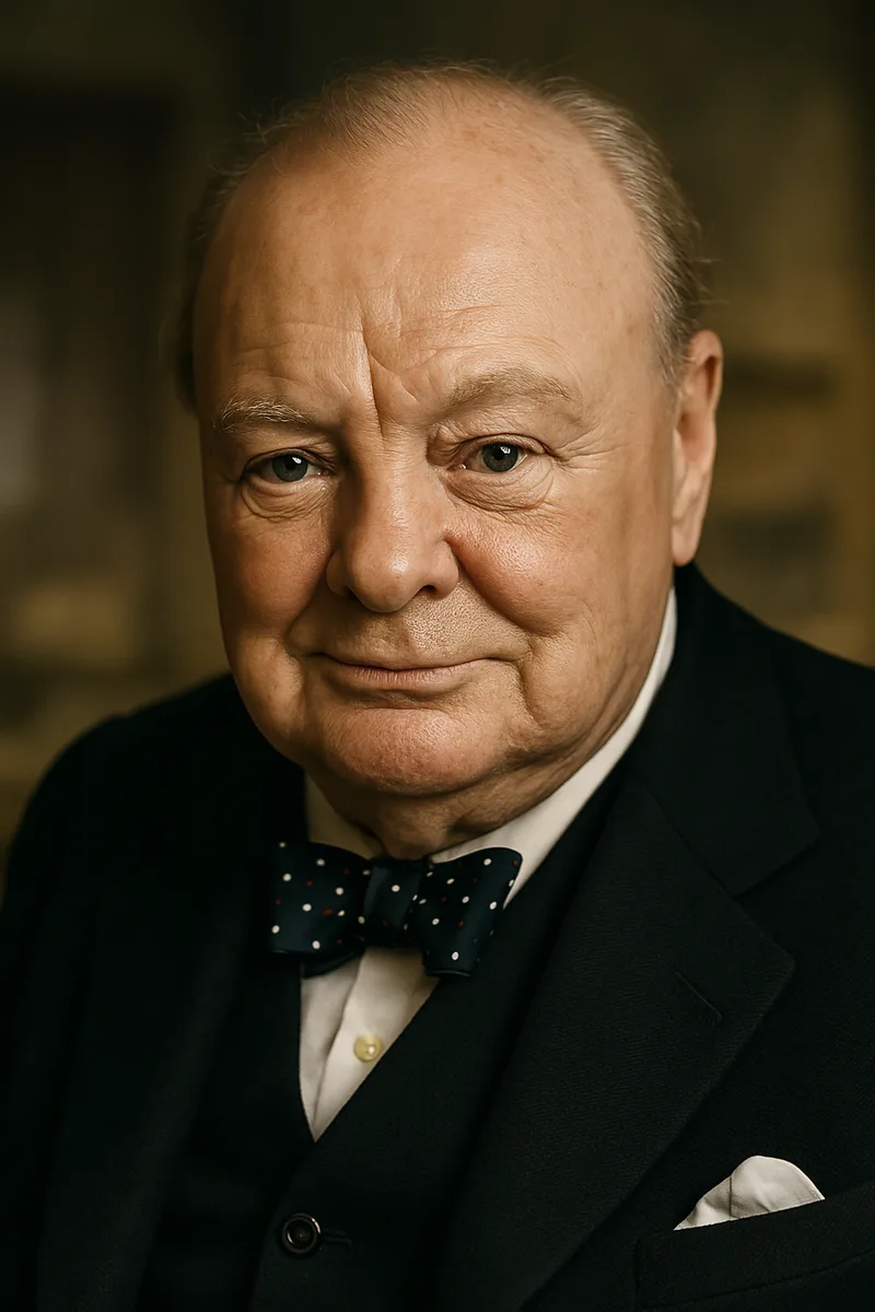 Portrait of Winston Churchill, famous for their inspirational quotes and wisdom